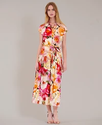 julia jordan Women's Collared Self-Tie Shirt Dress