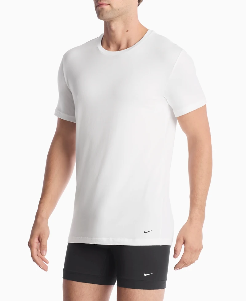 Nike Men's Dri-fit Essential Cotton Stretch Crewneck Undershirts, 2-Pack