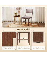 Homcom Dining Chairs Set of 4, Linen Upholste Kitchen Chairs,