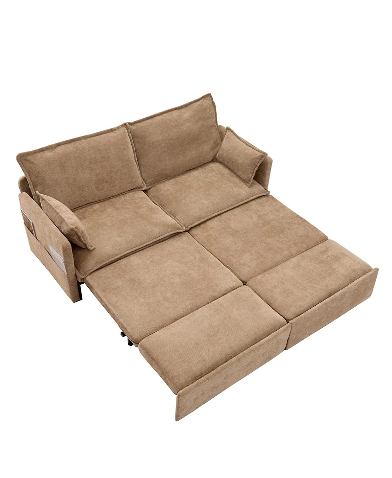 Streamdale Furniture Versatile 3-in-1 Chenille Sleeper Sofa with Storage & Charging