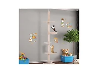 Zeus & Ruta Adjustable Height Floor-to-Ceiling Vertical Cat Tree Climbing Tower