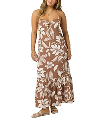 O'Neill Women's Tasmin Floral Sweetheart Neck Maxi Dress