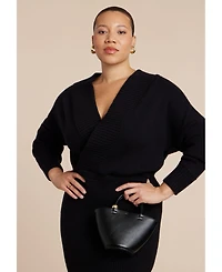 Eloquii Women's Wrap Sweater Maxi Dress