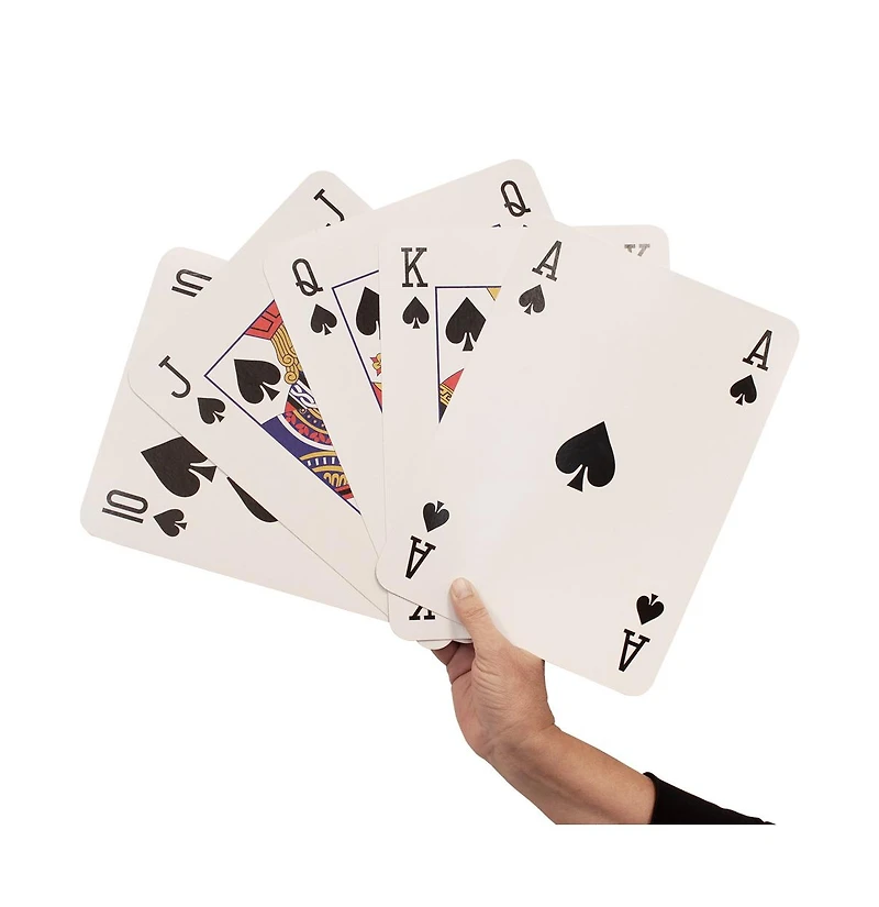 Gse Games & Sports Expert 8"x11" Super Jumbo Playing Cards, Giant Playing Cards, Oversized Extra Large Card Game for Kids & Seniors