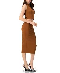 Ivonne Women's Knit Sleeveless Crop Top