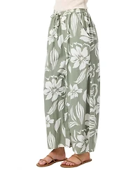 O'Neill Women's Rosalie Floral Wide-Leg Pull-On Pants