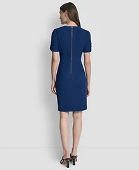 Dkny Women's Crewneck Short Sheath Dress
