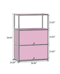 Mega Casa 3-Tier Storage Cabinet Metal Shelving Unit – Multi-Functional Kitchen Organizer, White