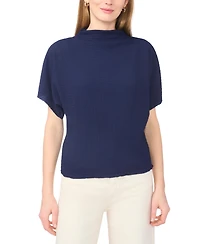 Vince Camuto Women's Textured High Neck Wide Sleeve Top