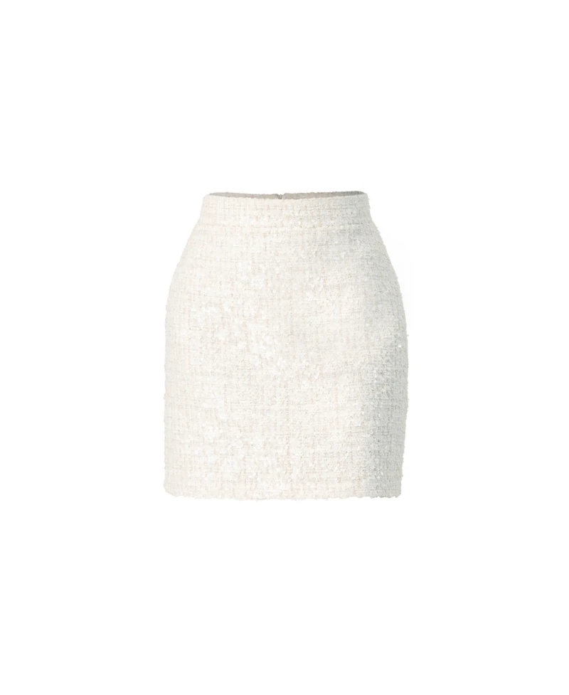 Ivonne Women's Boucle Mini Skirt With Sequin Details