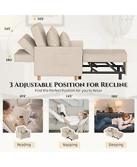 Aecojoy 36" Sleeper Chair, Convertible Chair Bed for Adults, 3-in-1 Pull Out Sofa