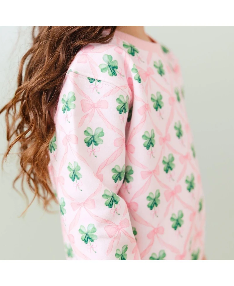 Sweet Wink Toddler Girls Coquette Clover St. Patrick's Day Sweatshirt