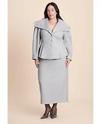 Eloquii Women's Heathered Column Maxi Skirt