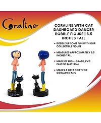 Coraline with Cat Pvc Bobble Figure Statue | Collectible Bobblehead Action Figure, Desk Toy Accessories | Novelty Gifts For Home Office Decor | 6.5 In