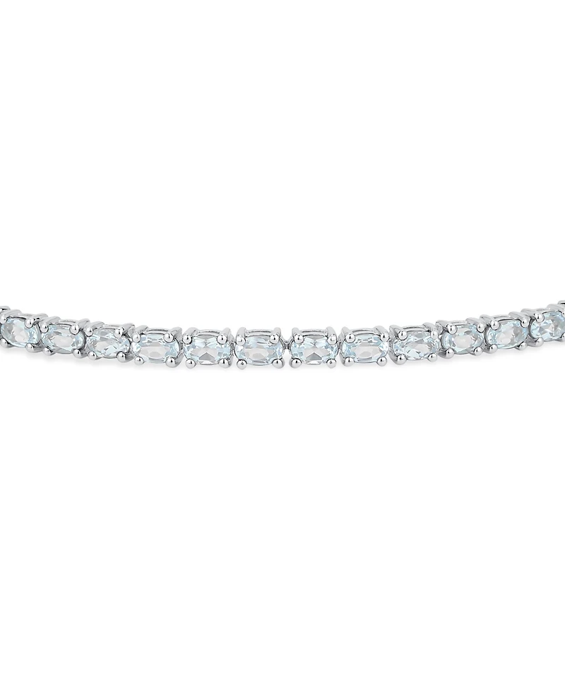 Bling Jewelry Traditional Natural Oval Topaz Garnet Strand Tennis Bracelet .925 Sterling Silver-7.5 Inch