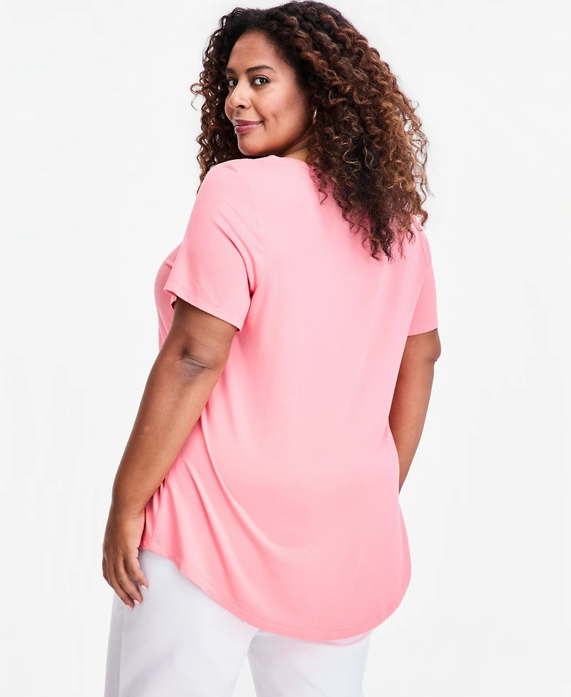 Jm Collection Plus Size Short-Sleeve Top, Created for Macy's
