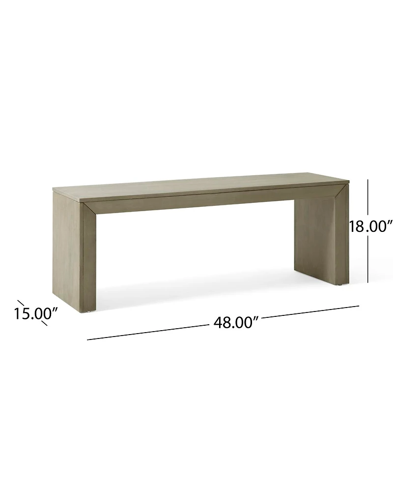 Streamdale Furniture Acacia Wood Dining Bench, Light Gray Oak
