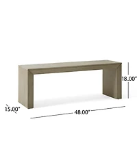 Streamdale Furniture Acacia Wood Dining Bench, Light Gray Oak