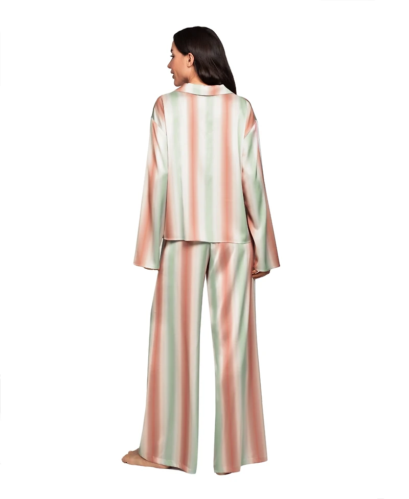 Midnight Bakery Women's Collared Sleep Top & Pants, 2-Piece Set