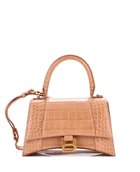 Pre-Owned Balenciaga Small Hourglass Top Handle Bag Embossed Leather