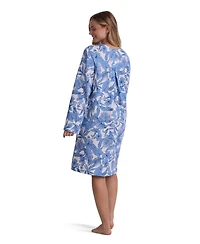 Miss Elaine Women's Long-Sleeve Printed Short Grip Robe