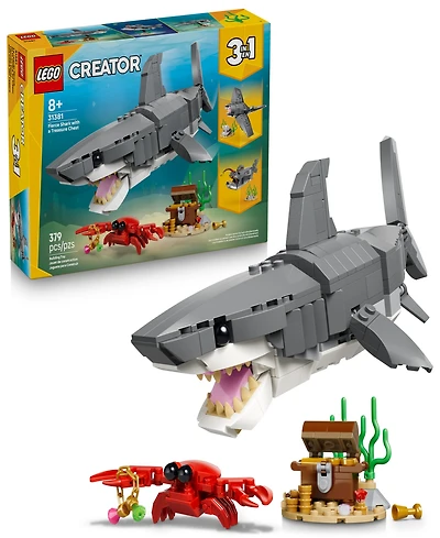 Lego Creator Fierce Shark with a Treasure Chest Building Toy 31381, 379 Pieces