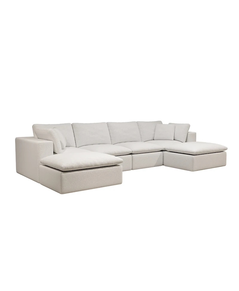 Streamdale Furniture Modular Sectional Sofa, Upholstered Couch, 5PC Free Combination, White