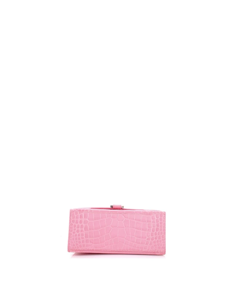 Pre-Owned Balenciaga Small Hourglass Top Handle Bag Embossed Leather