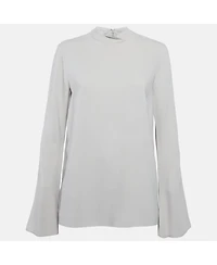 Pre-Owned Stella Mccartney Women's Grey Crepe Flared Sleeve Blouse