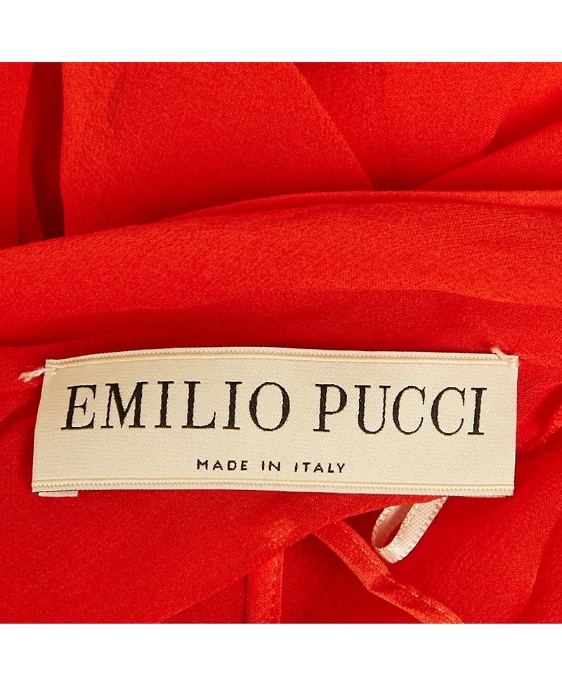 Pre-Owned Emilio Pucci Women's Silk Neck Tie Detail Top