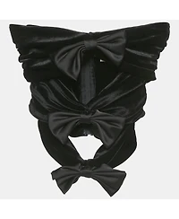 Pre-Owned Ronny Kobo Women's Black Velvet Bow Detail Top