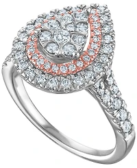 Macy's Diamond (1 ct. t.w.) Bridal Ring in 14k Two-Tone Gold