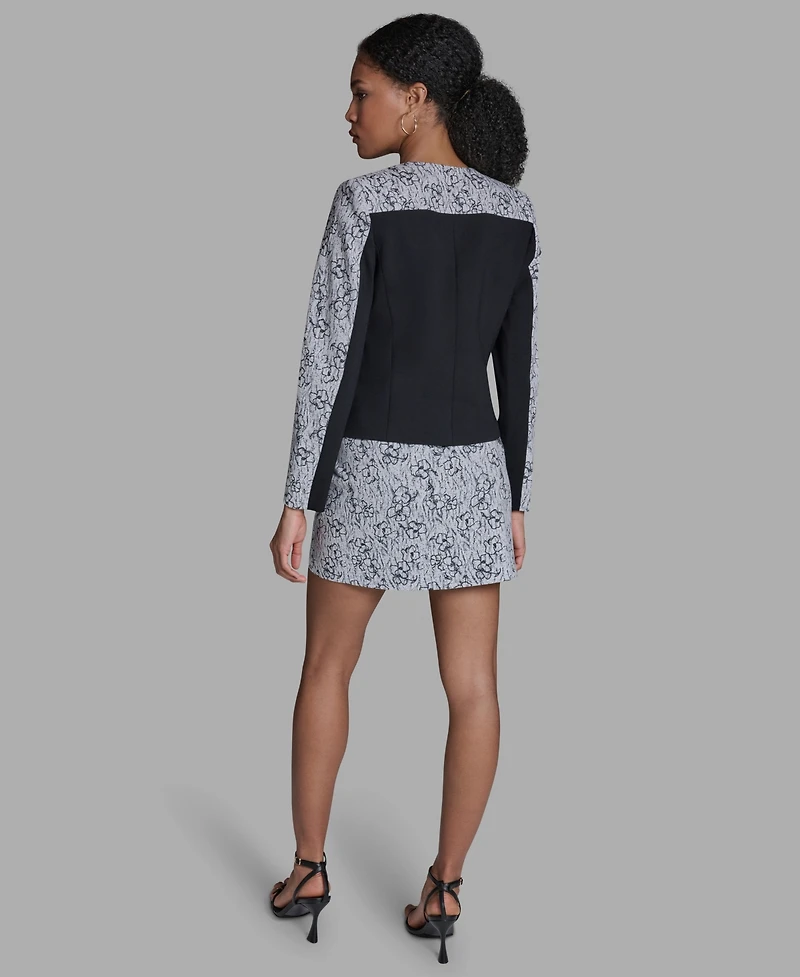 Bcbg Women's V-Neck Printed Wrap Jacket