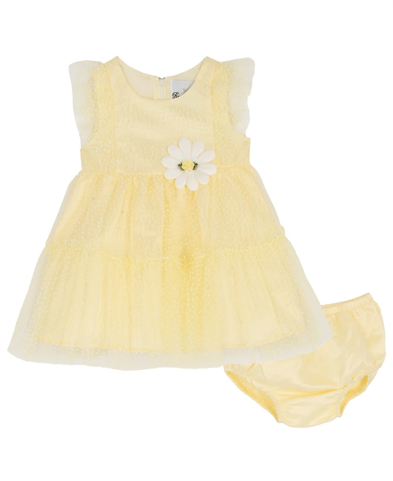 Rare Editions Baby Girls' Sleeveless Round Neck Dress