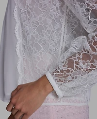 Bcbg Women's Crewneck Long-Sleeve Lace Top