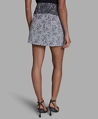 Bcbg Women's Side Zipper Mixed Print Pencil Skirt