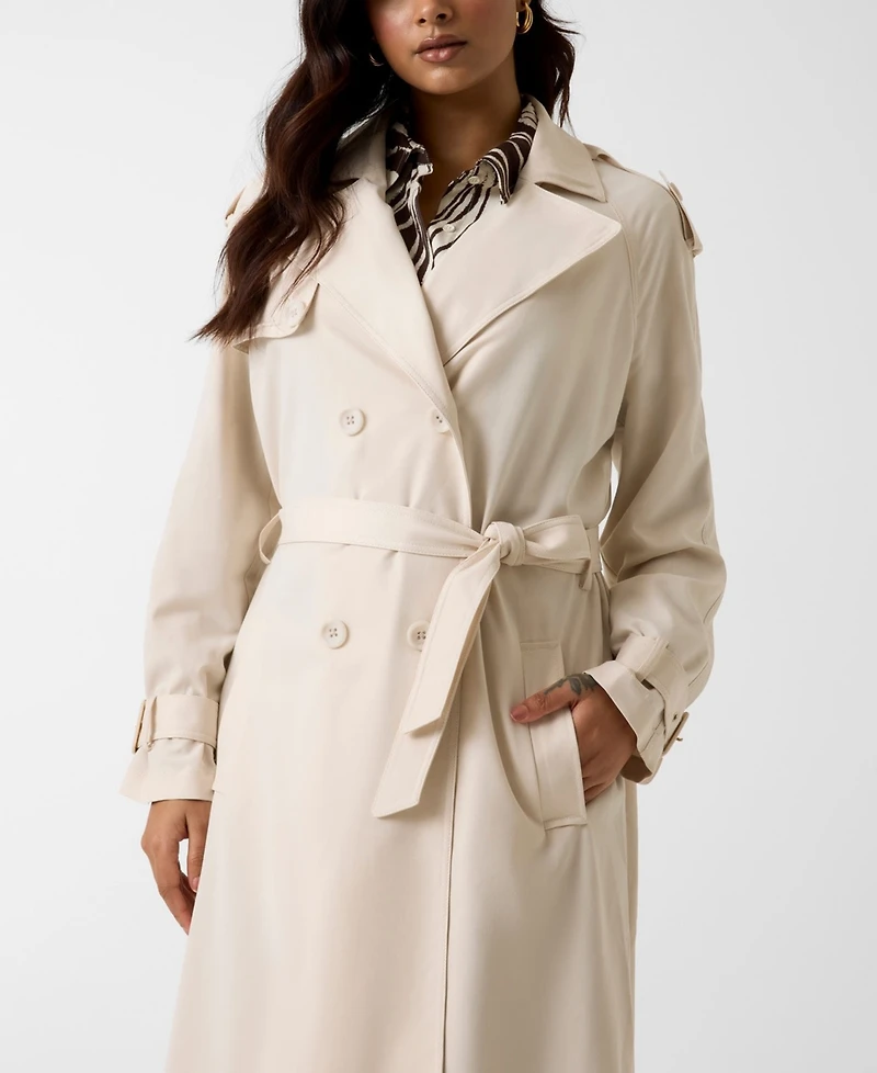 Guess Juniors' Melania Fluid Collared Long Trench Coat