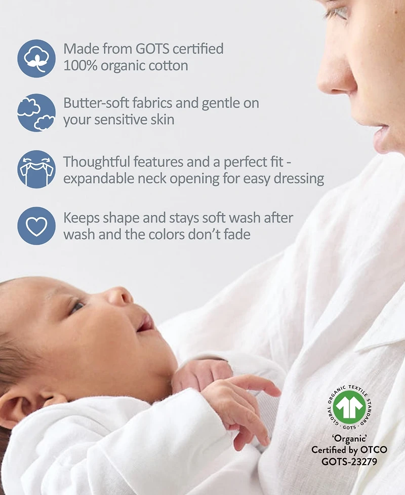 butterblu Baby Boys' Blake Long-Sleeve Bodysuits, 5-Pack