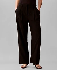 Calvin Klein Women's Pleated High Rise Wide Leg Pants
