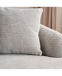 Streamdale Furniture Boneless L-Shape Sectional Sofa with Curved Chaise, Gray Modular Chenille Compression Couch