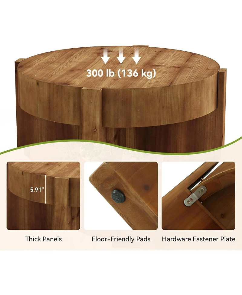 Tribesigns Round Solid Wood Coffee Table, 31.5" Farmhouse Center Table with Thick Tabletop and X-Shaped Legs for Living Room, Easy Assembly