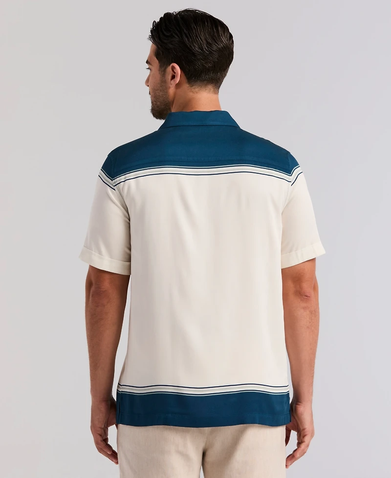 Cubavera Men's Colorblock Short-Sleeve Button-Down Shirt