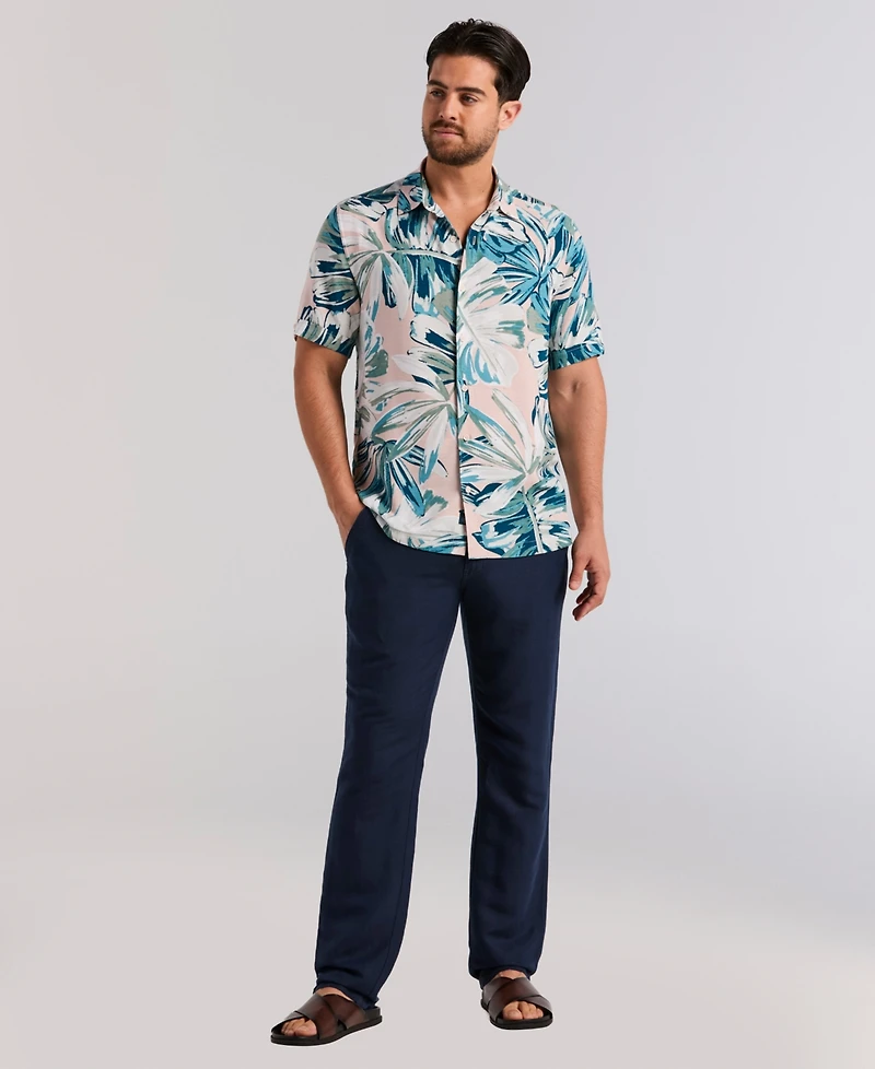 Cubavera Men's Oversized Leaf Print Short-Sleeve Button-Down Shirt