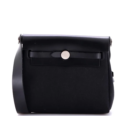 Pre-Owned HERMES 20 Herbag Zip Toile and Leather