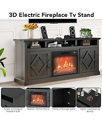 gaomon Electric Fireplace Tv Stand for up to 65", Entertainment Center with 23" Electric Fireplace Remote Control, Tv Console Stand Cabinet