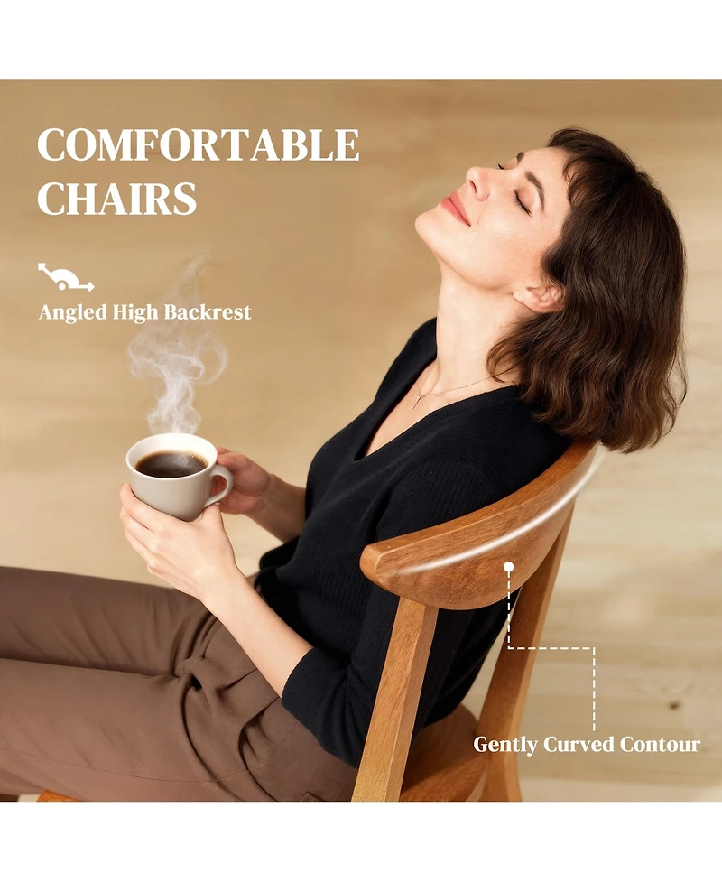 Homcom 5-Piece Solid Wood Dining Table Set Kitchen Table and Chairs