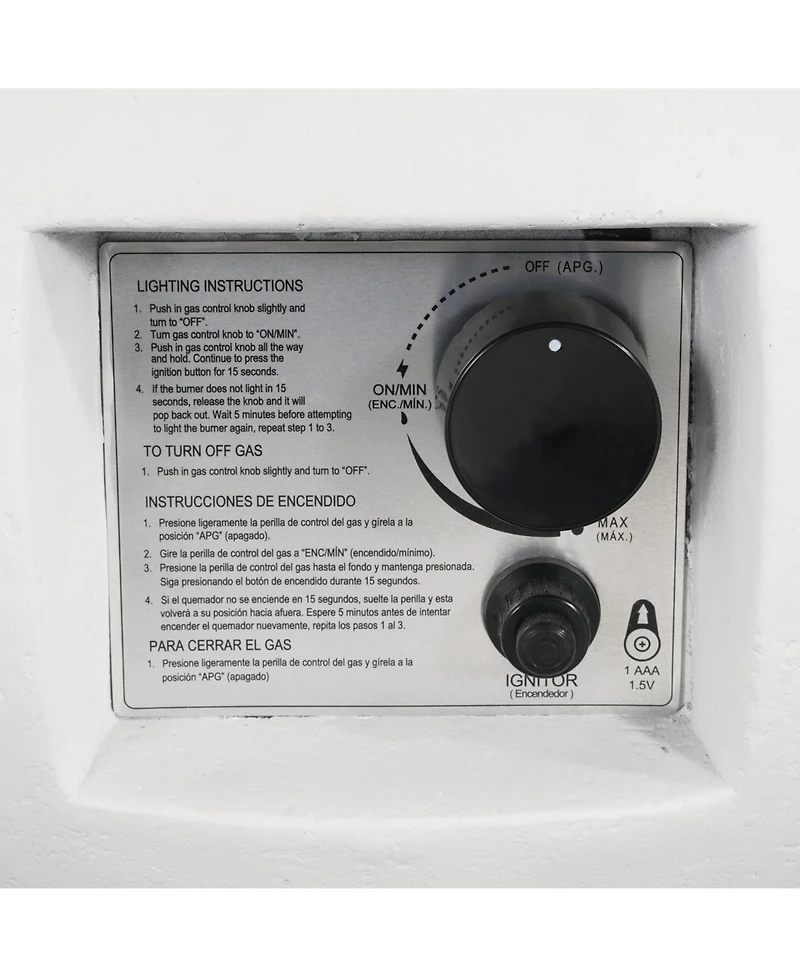 Flynama 40000 Btu Patio Mgo Propane Fire Pit White Round Design Adjustable Flame No Assembly Required