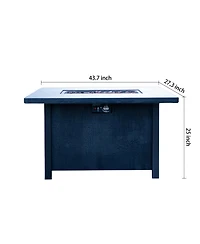 Flynama 43.7 Inch Square Outdoor Propane Fire Pit Table 50000 Btu Csa Certified Charcoal Grain 44W x25H