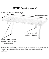 Household Essentials Rear Display Over-The-Washer Storage Shelf to Organize and Store Laundry Room Supplies, White