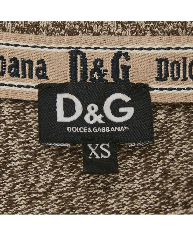 Pre-Owned Dolce & Gabbana Men's Grey Knit Panel Detail V-Neck Long Sleeve Sweater